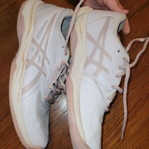 ASICS White and Light Pink Athletic Shoes